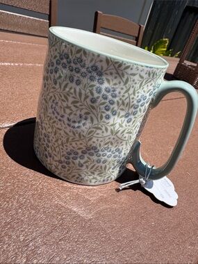 Floral Pattern Ceramic Coffee Mug – Sage Green Blue Bella Strawberry Street new